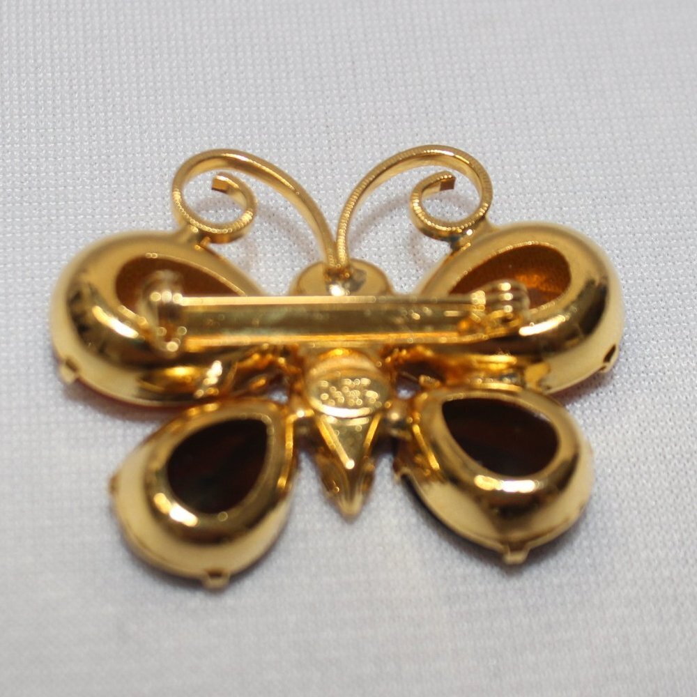 Joan Rivers Vintage Rhinestone Brooch Pin Butterfly - Picture 3 of 11